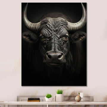 Grey Buffalo Majestic Horns - Buffalo Wall Art Prints